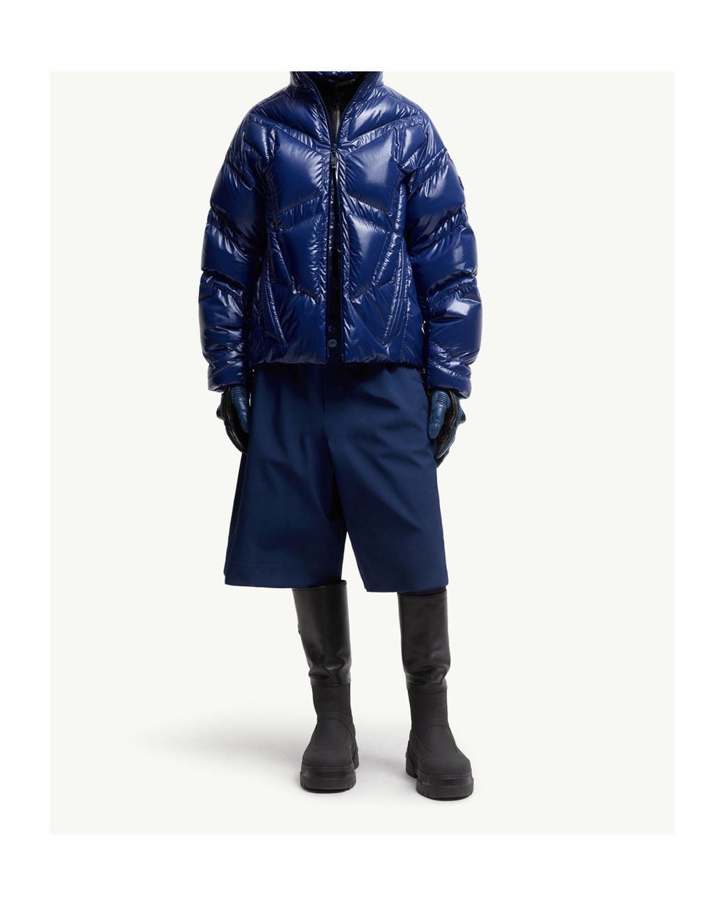 Moncler Blue Long-Sleeved Down Jacket for men