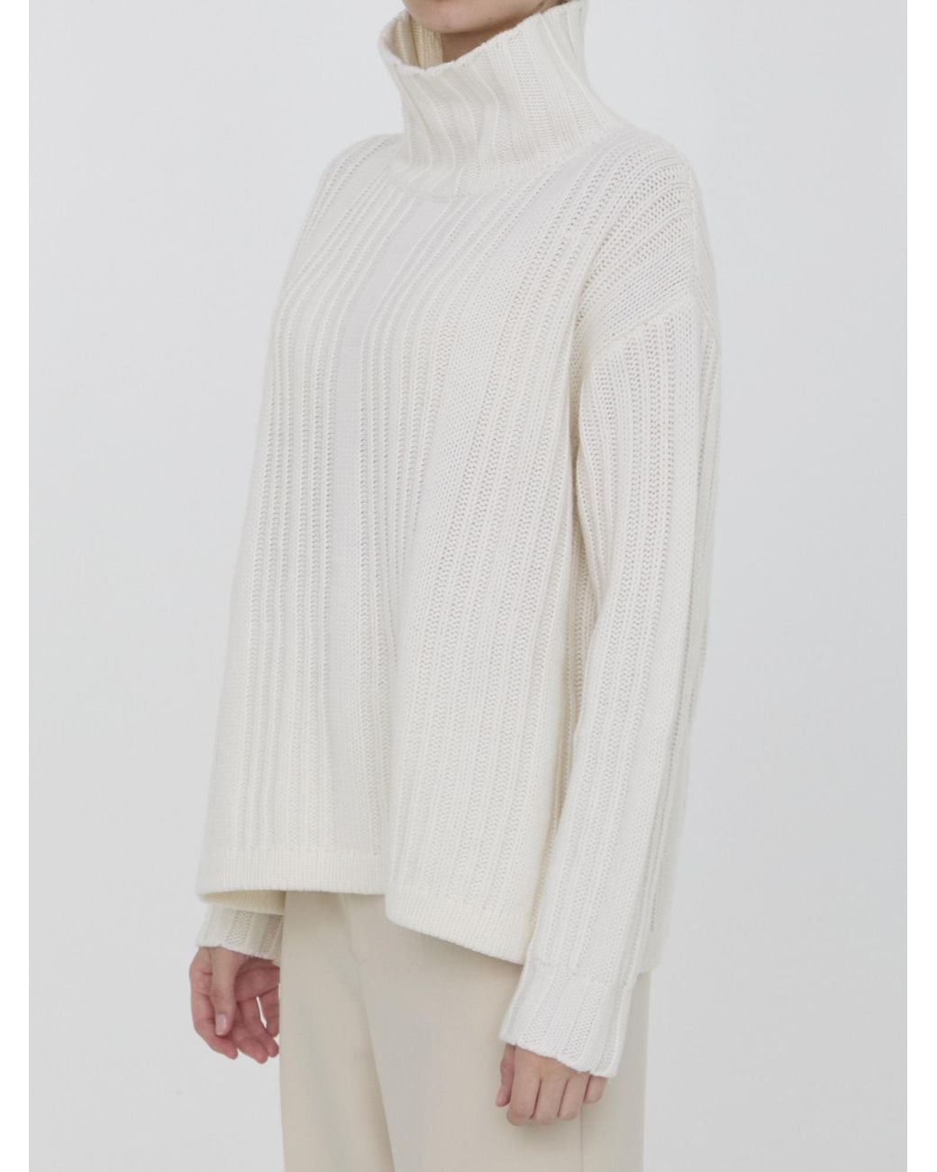 Max Mara White Vitalba Turtleneck Jumper