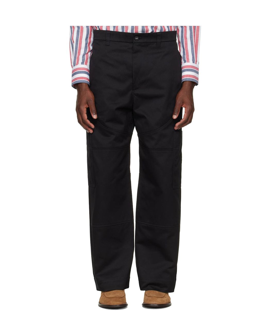Thom Browne Black Wide Leg Trousers for men