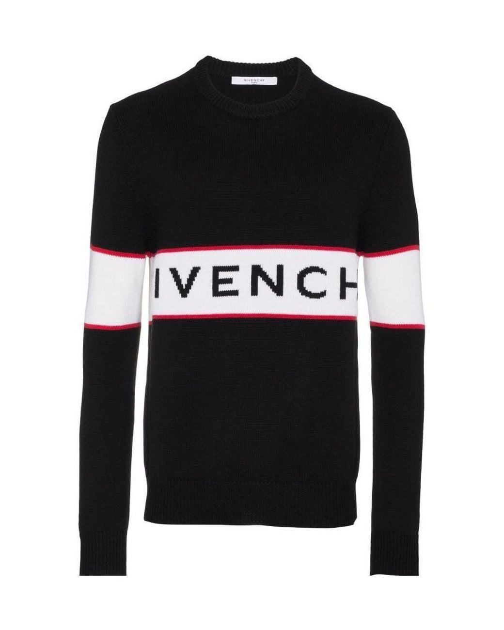Givenchy Black Logo Intarsia Knitted Jumper for men