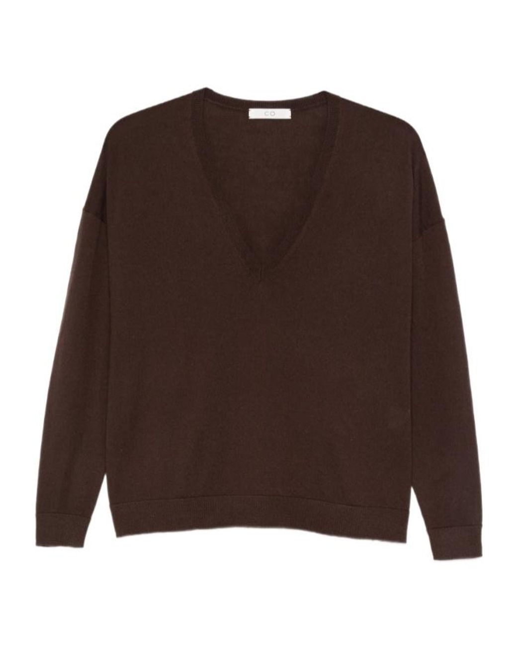 Co. Brown V-Neck Cashmere Sweater
