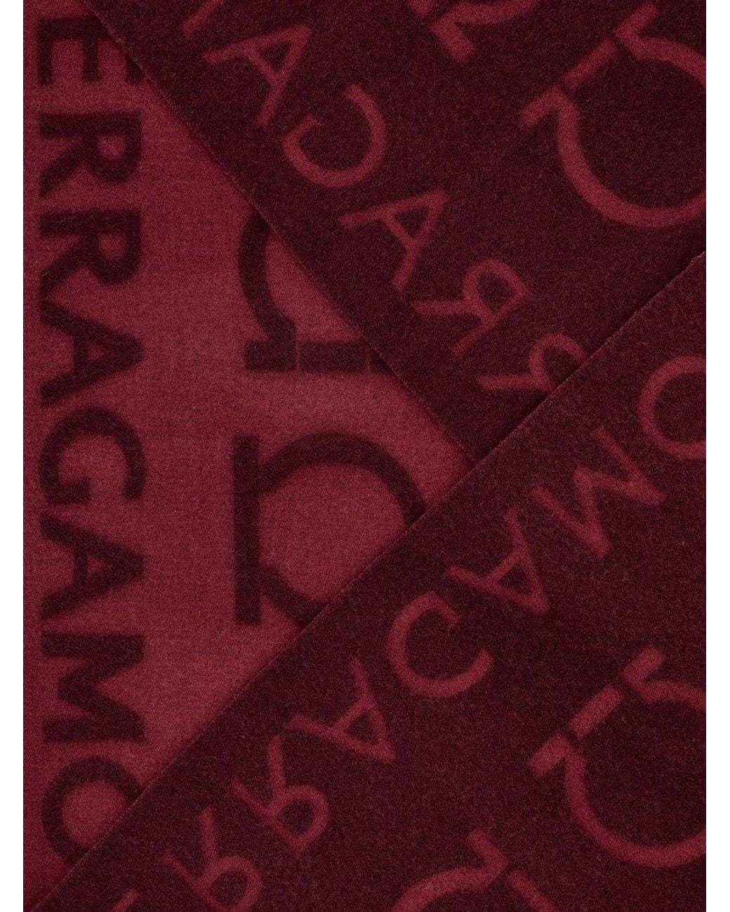 Ferragamo Red Ferragamo Logo Detailed Fringed Scarf