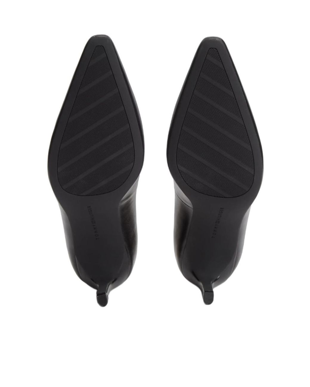 Tommy Hilfiger Black Pointed Logo Pumps