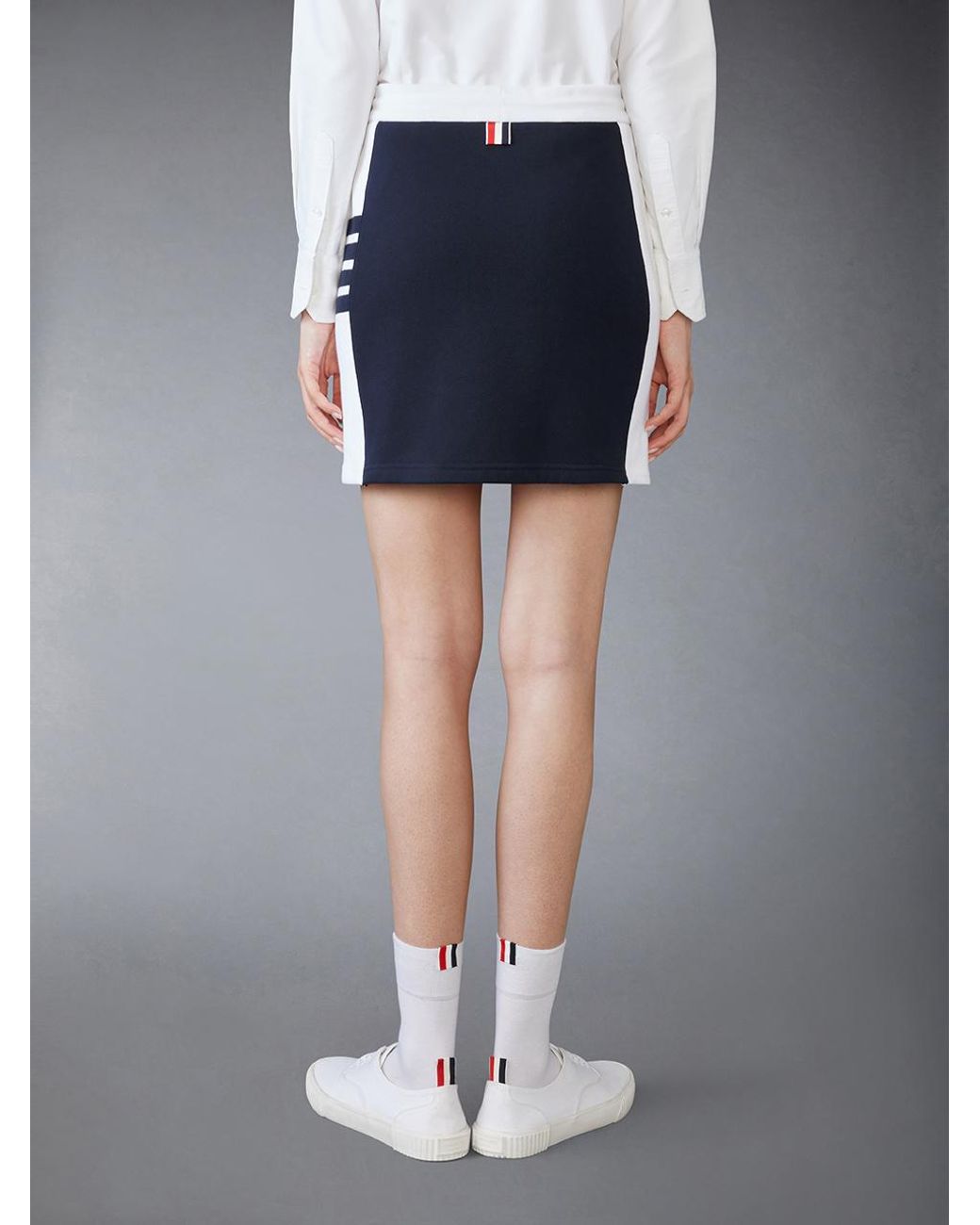 Thom Browne Blue Classic Four Stripe Knit Mini Skirt