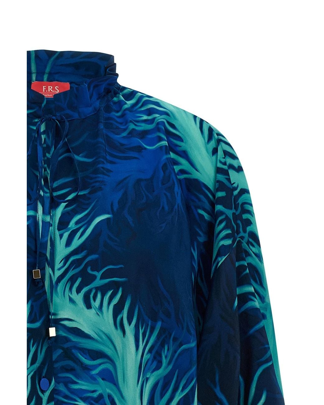F.R.S For Restless Sleepers Blue F.R. For Restless Sleepers Coral Print Drawstring Shirt