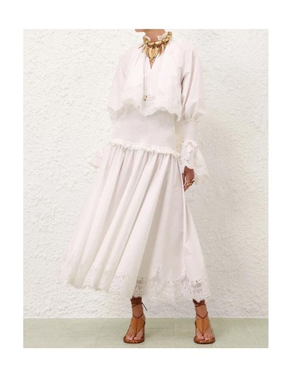 Zimmermann White Alchemy Poplin Maxi Dress