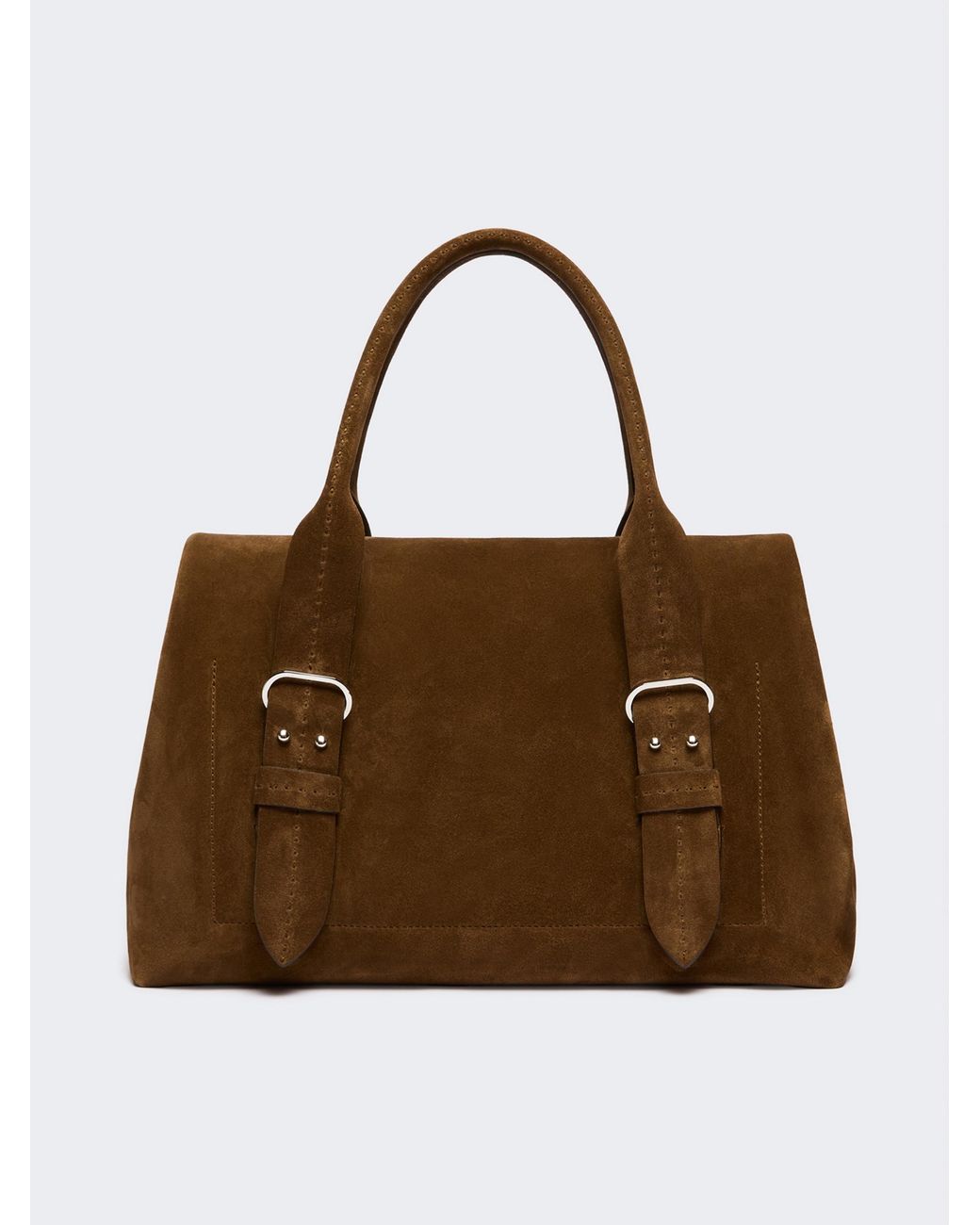 Max Mara Brown Split Leather Archetipo Handbag