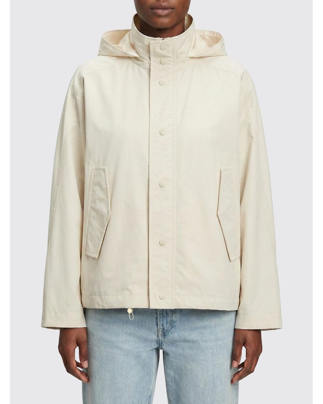 Fabiana Filippi Natural Hooded A-Line Waterproof Coat