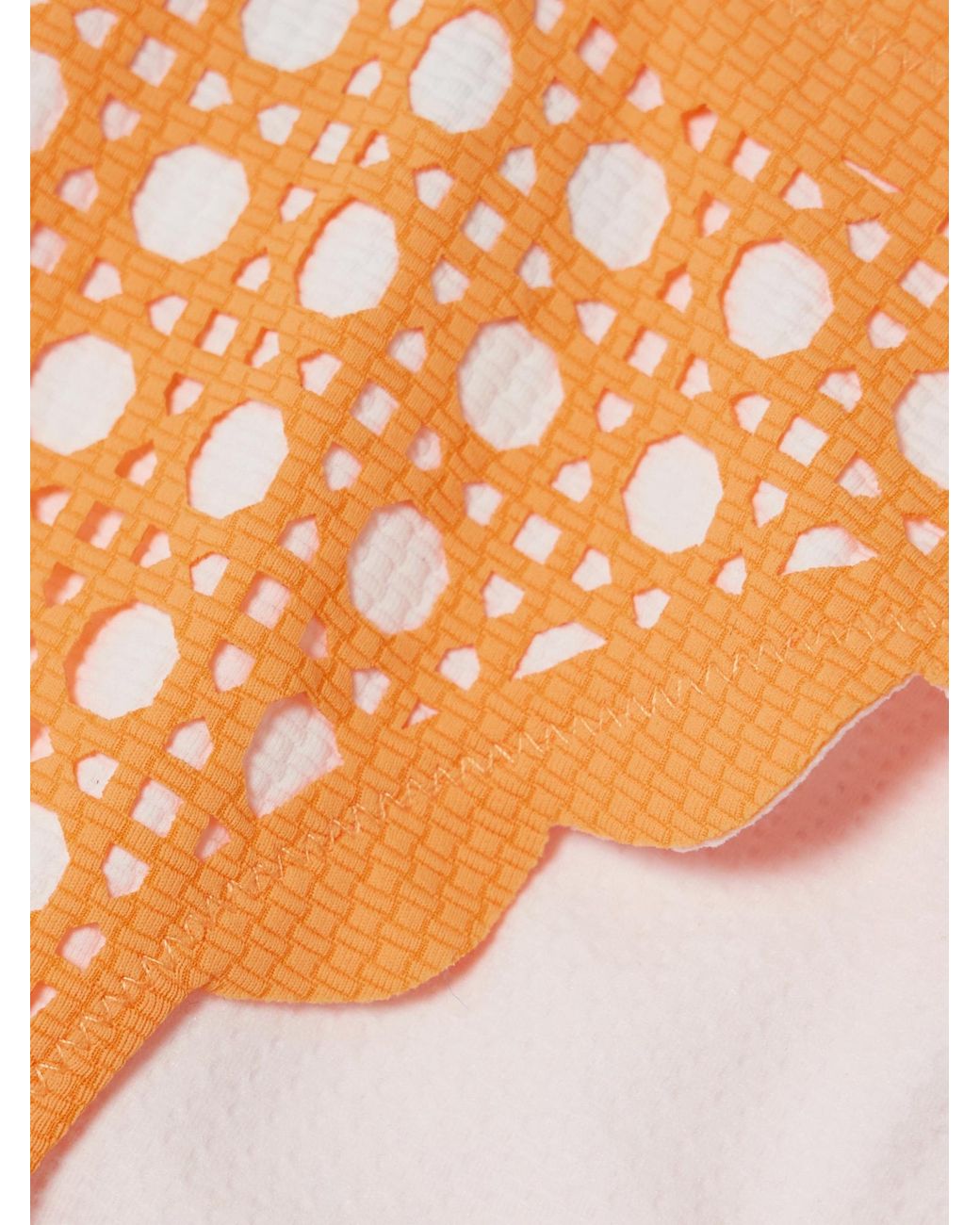 Marysia Swim Orange Carved-Pattern Bikini Triangle Panties
