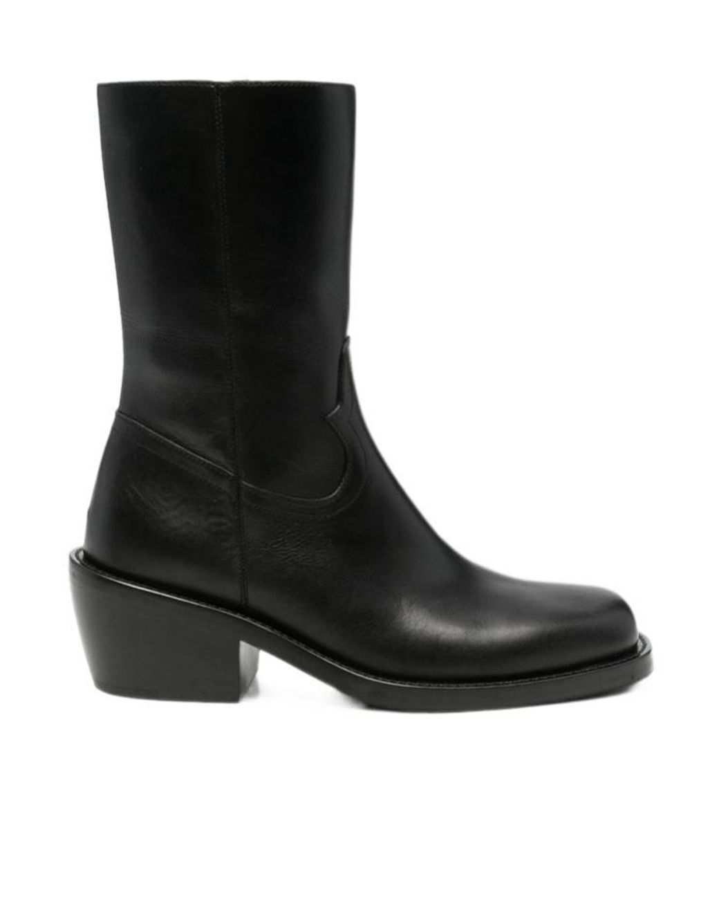 Dries Van Noten Black Round-Toe Short Boots for men