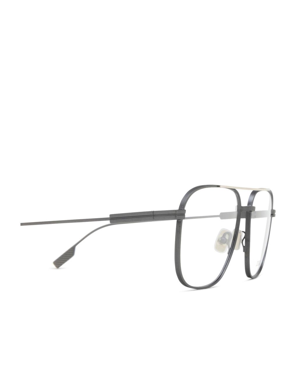 Zegna White Double Bridge Navigator Frame Glasses for men