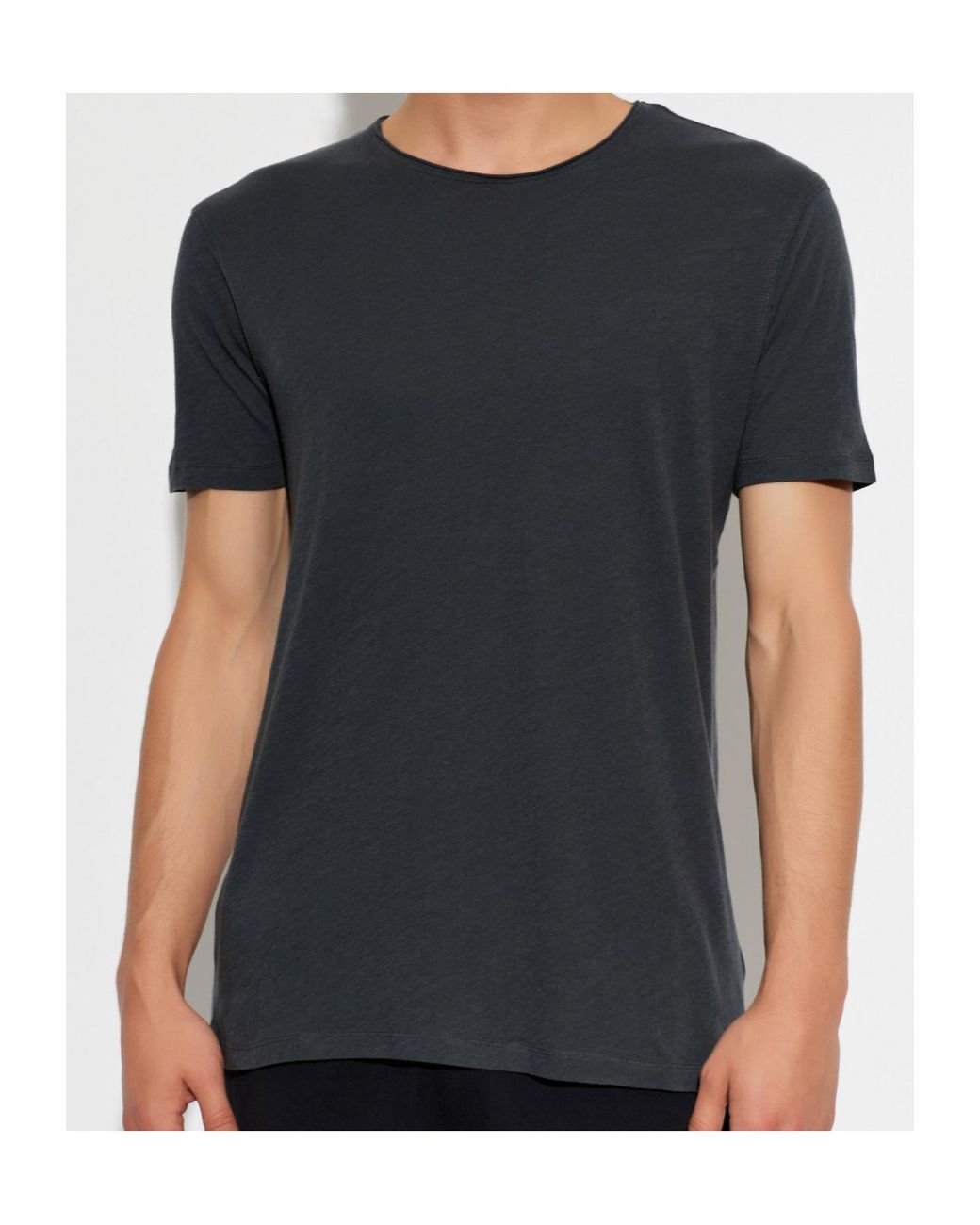 AllSaints Black Crew Neck Short-Sleeved T-Shirt for men