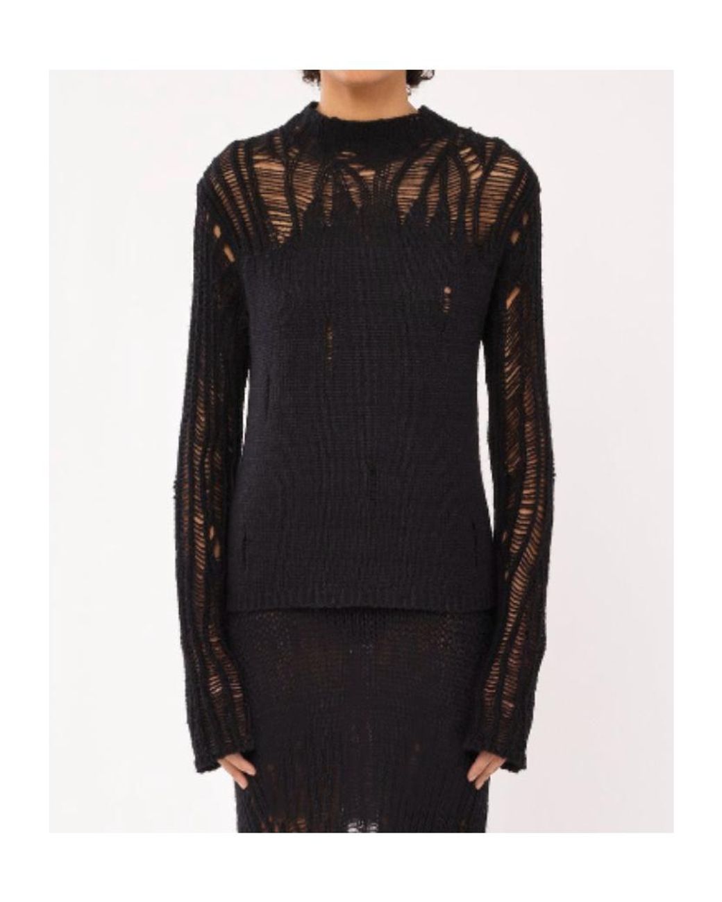 Chloé Black Chloé Fitted Mock-Neck Sweater