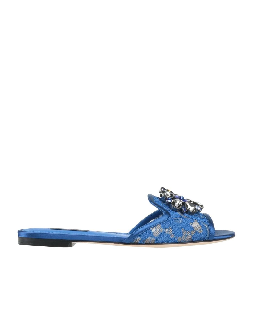 Dolce & Gabbana Blue Lace Print Sandals