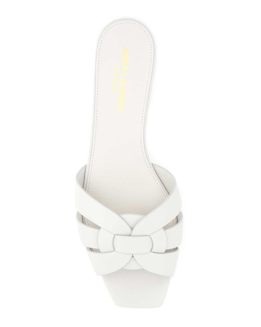 Saint Laurent White Tribute Flat Sandals