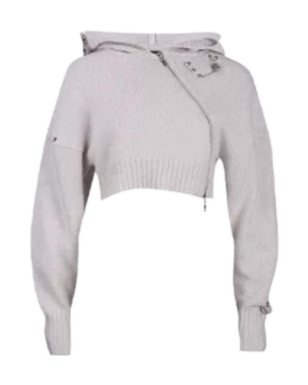 we11done White Long-Sleeved Hooded Sweater