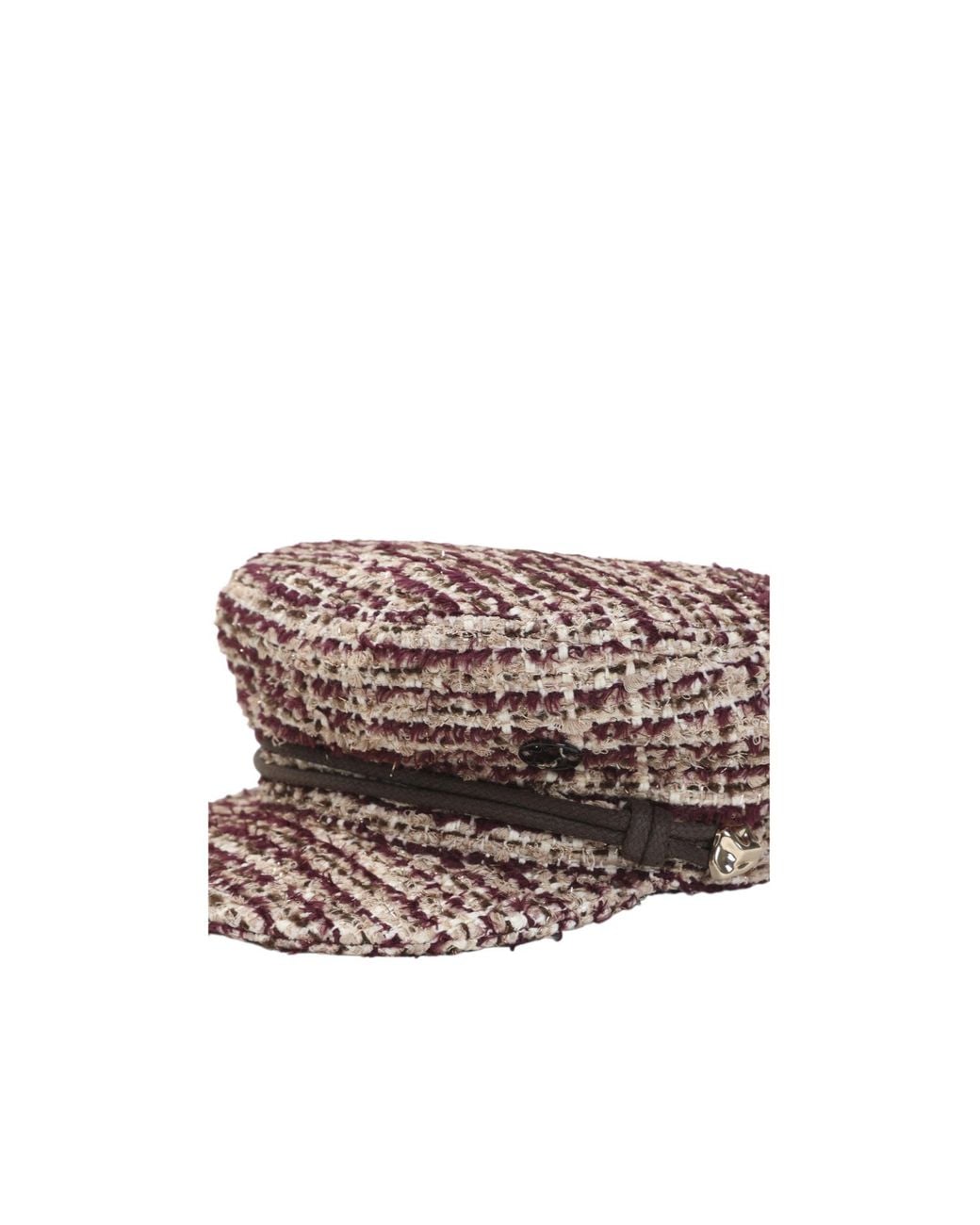 Maison Michel White New Abby Tweed Baker Boy Hat