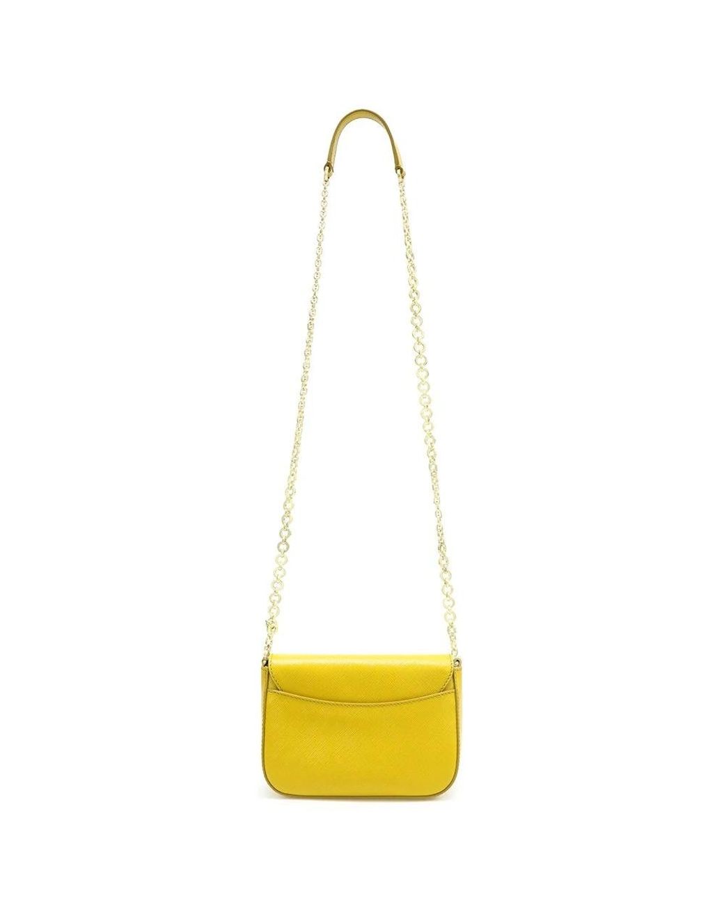 Ferragamo White Saffiano Chain Shoulder Bag