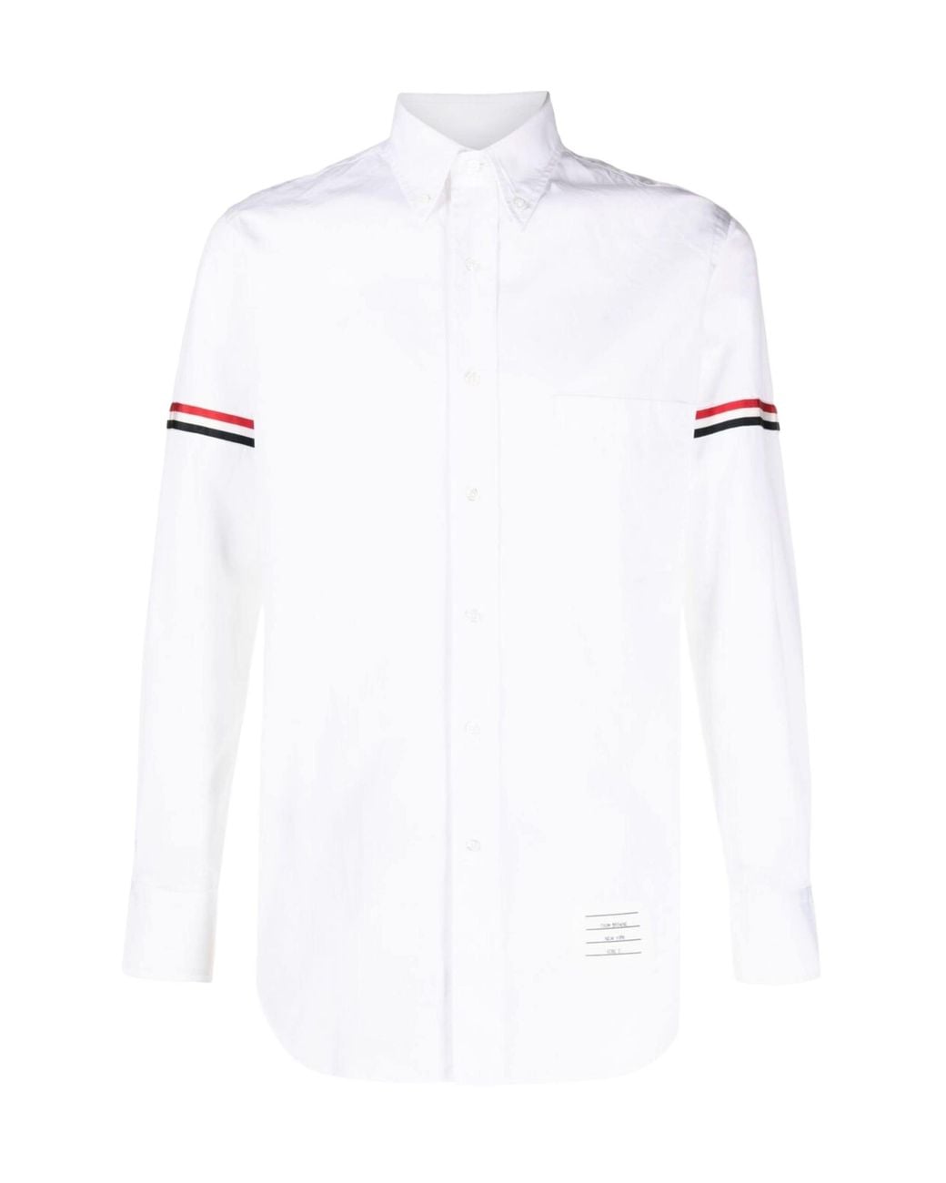 Thom Browne White Rwb Striped Long-Sleeved Shirt for men