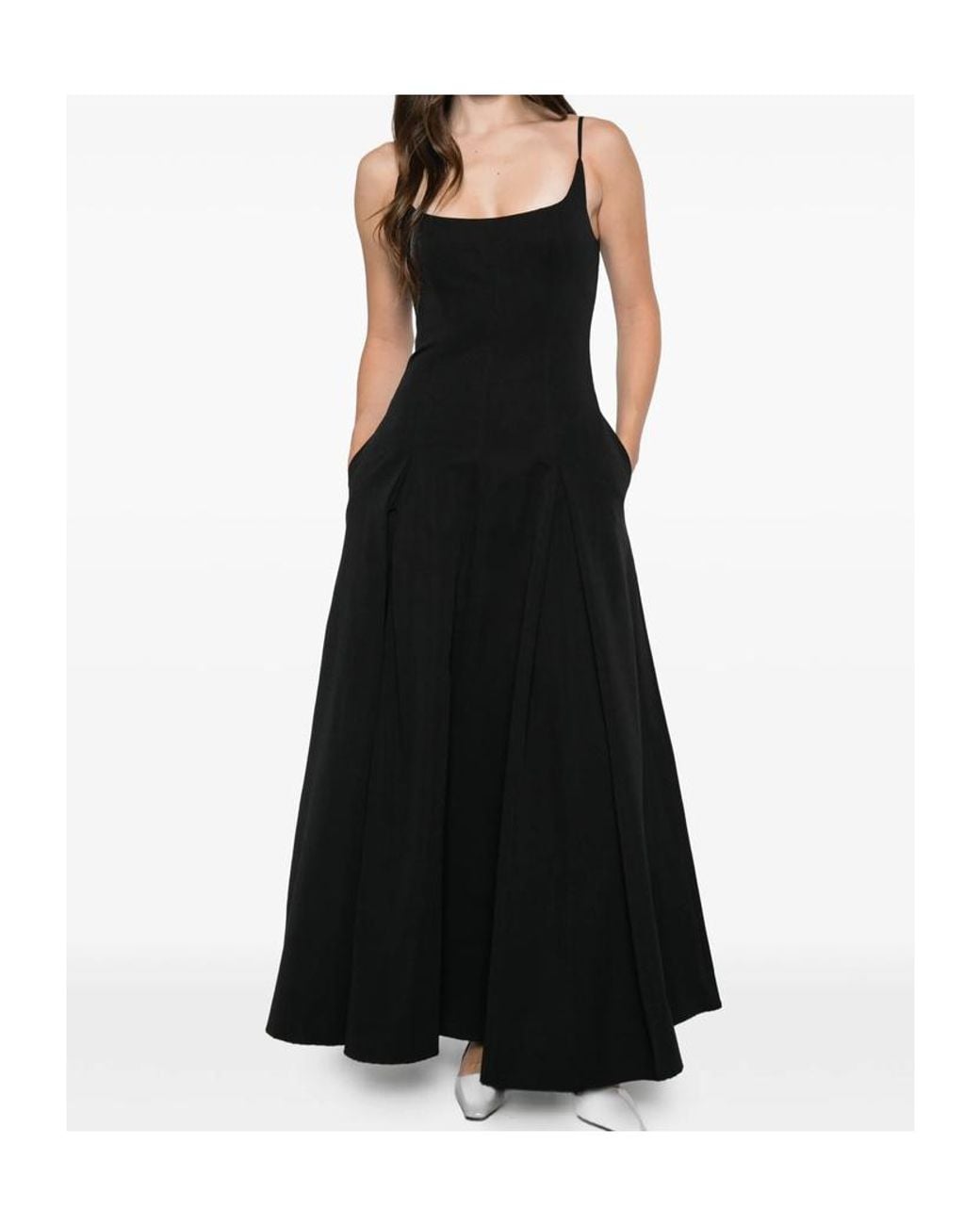 Staud Black Pleated Dress