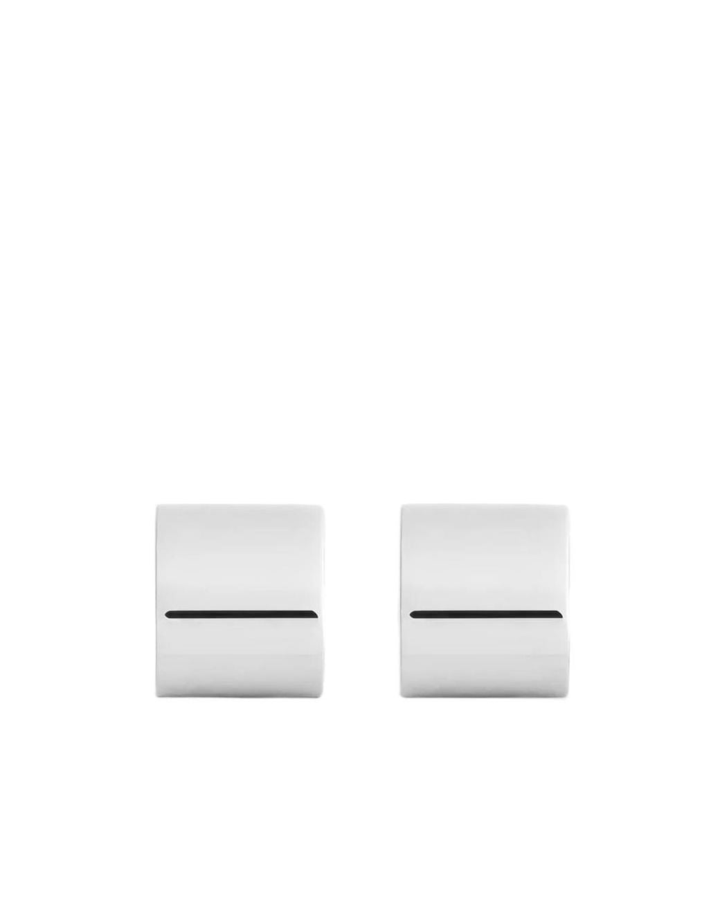 Totême White Totême Petite Signature Hoop Earrings