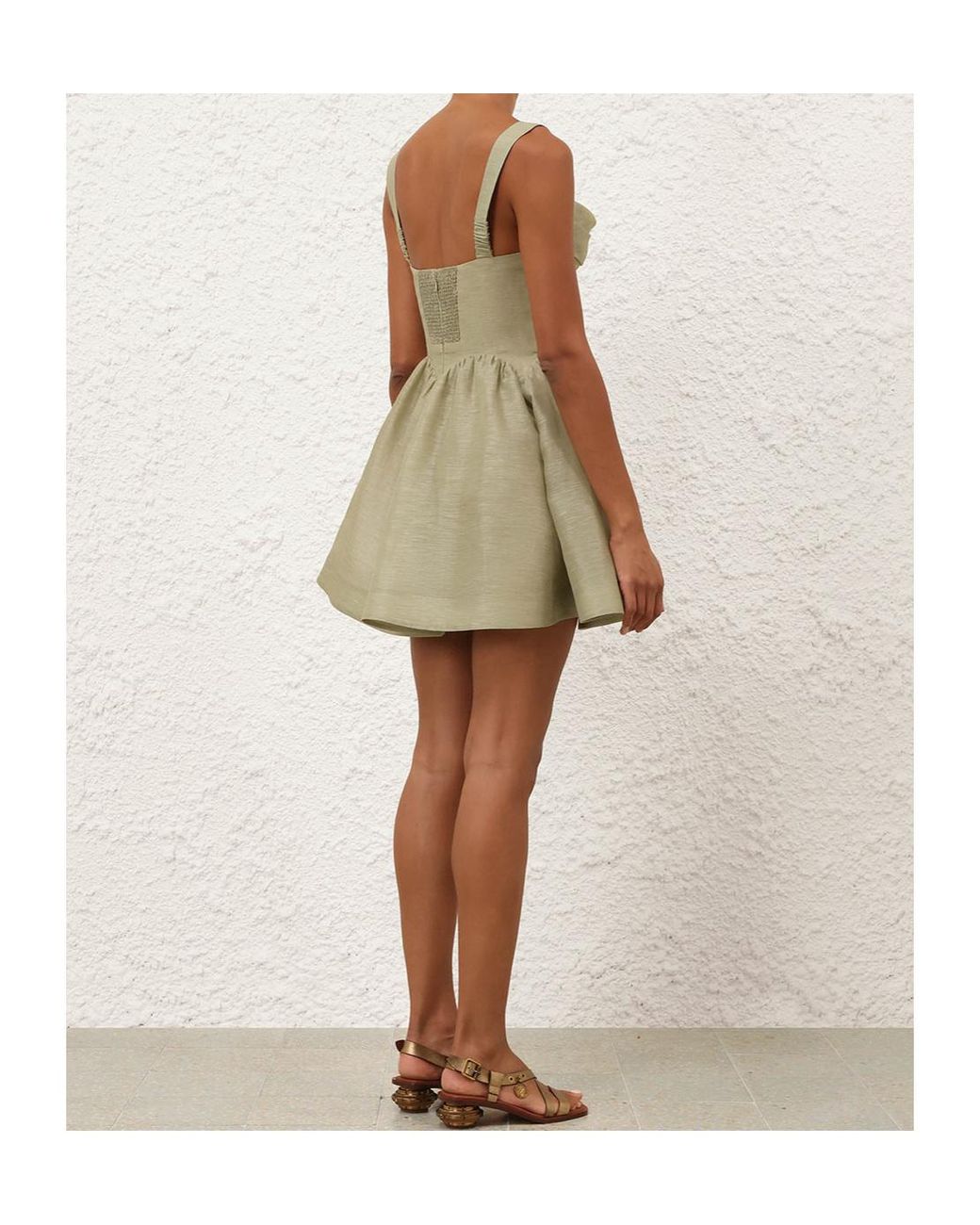Zimmermann Green Rebellion Drape Mini Dress