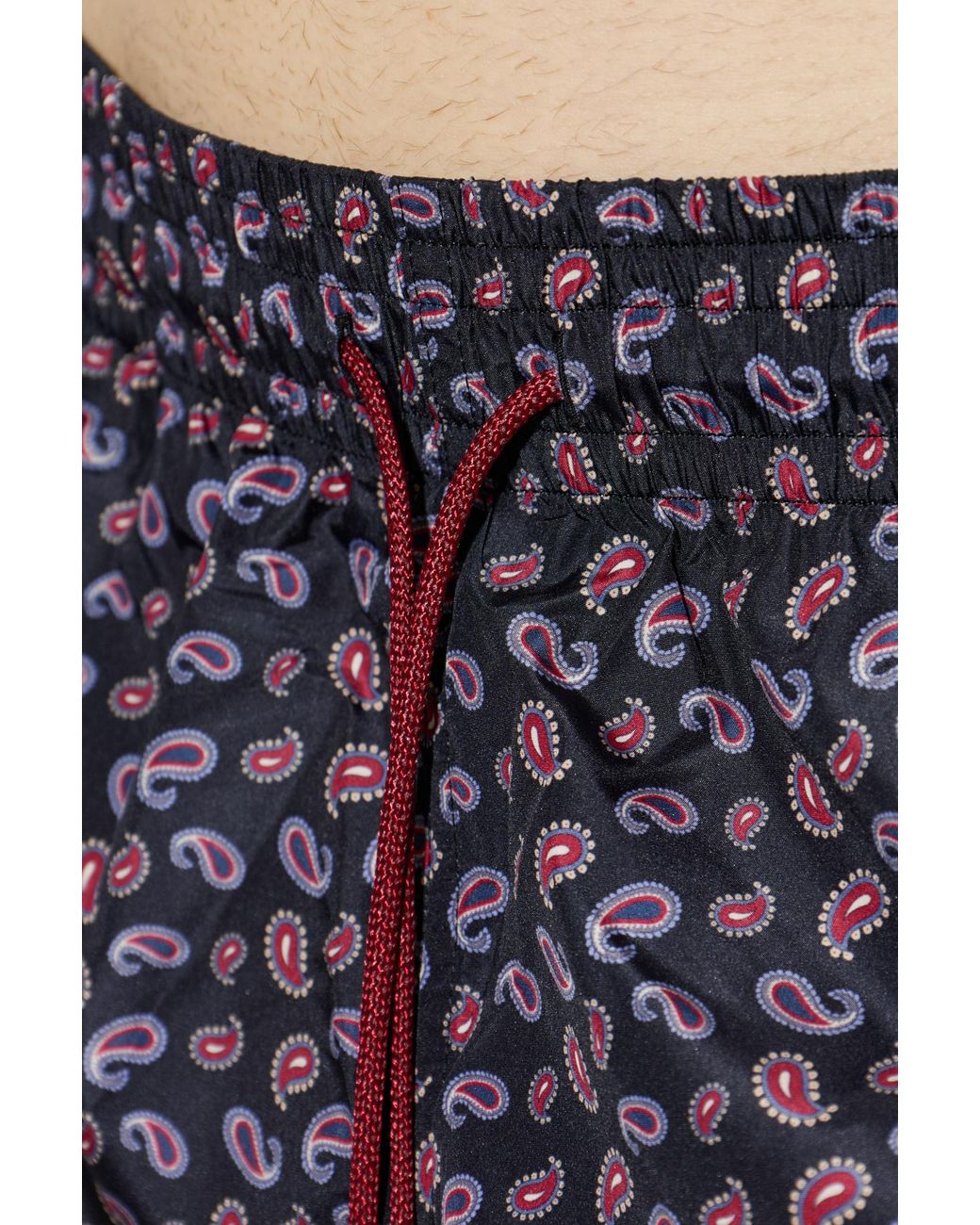 Etro Blue Paisley-Printed Drawstring Swim Shorts for men