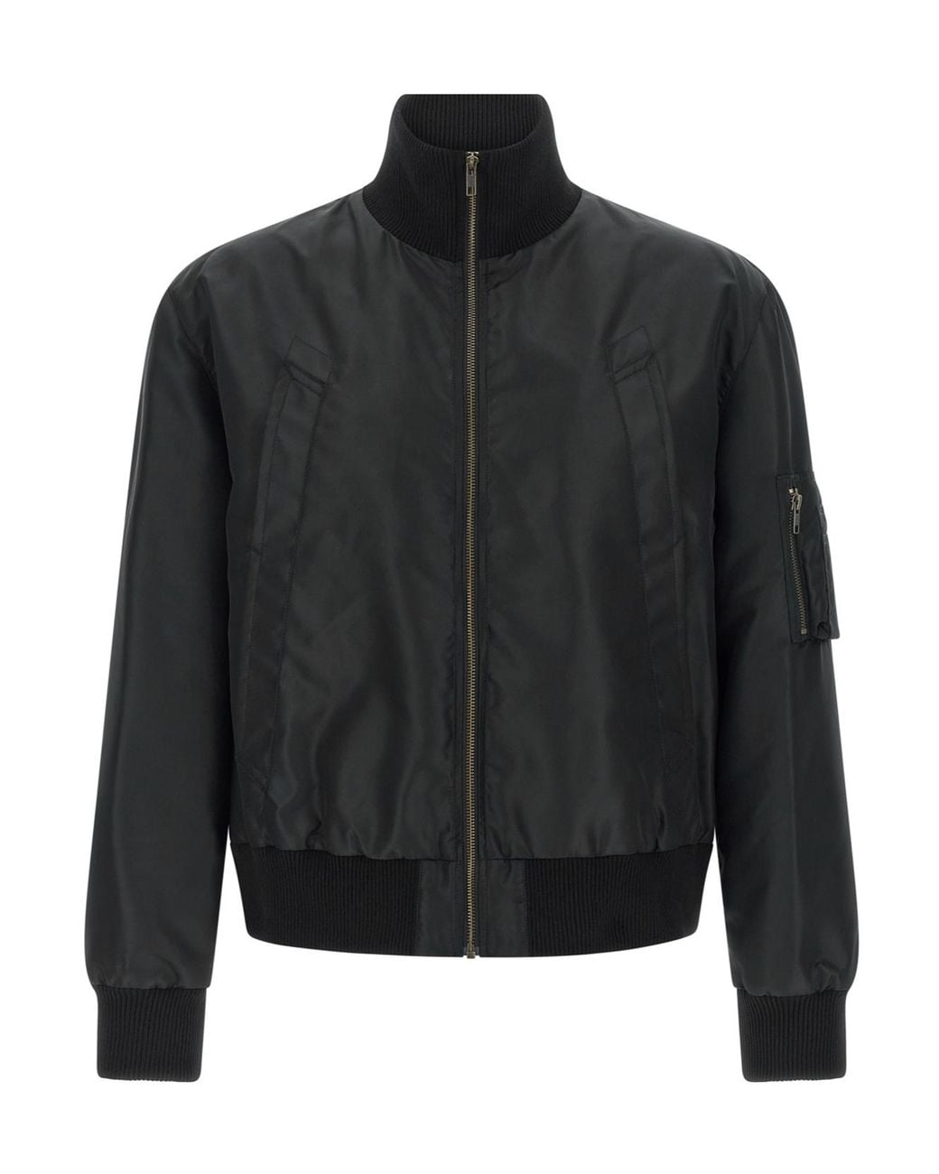 MM6 by Maison Margiela Black Stitched Bomber Jacket for men