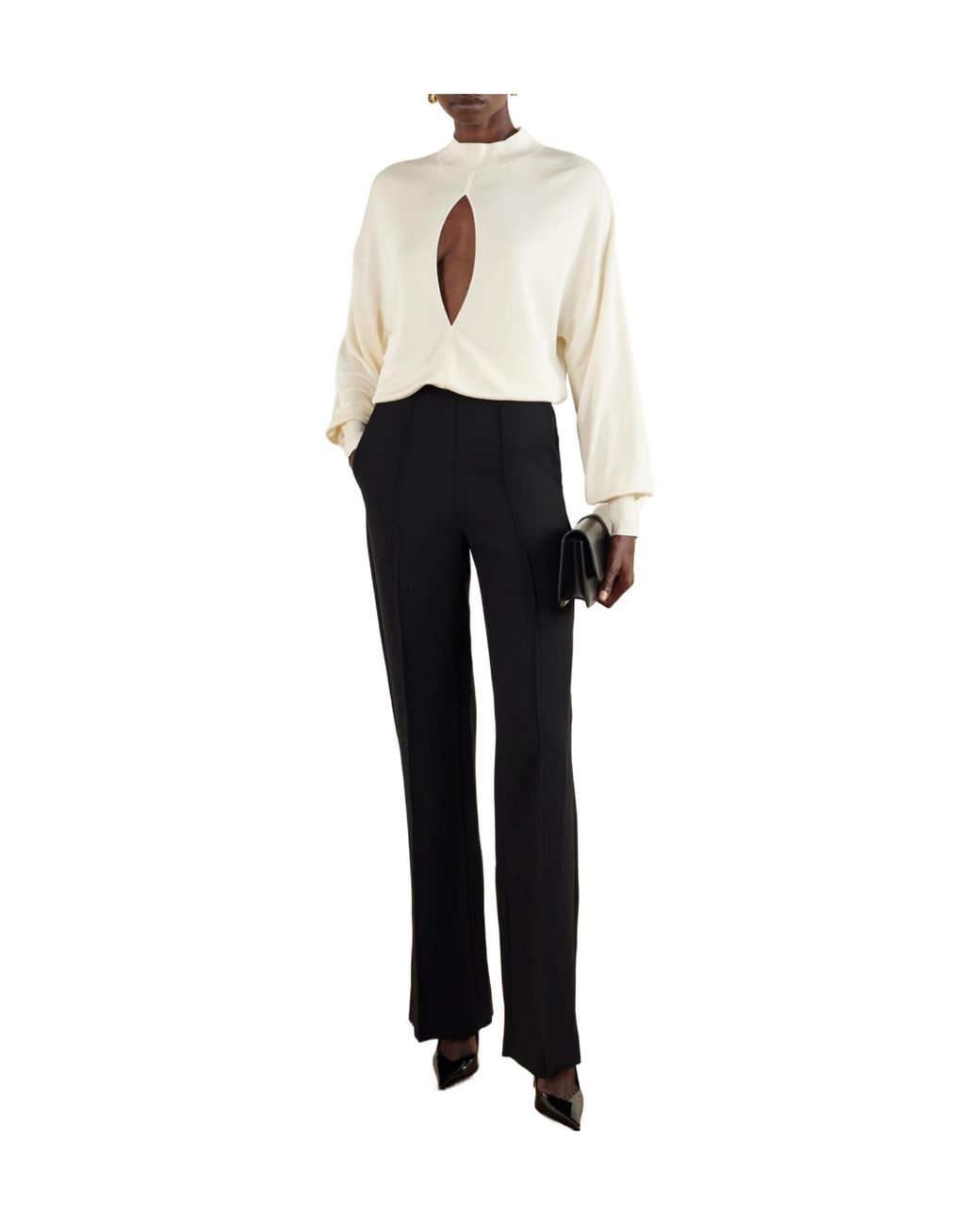 Galvan White Cream Turtleneck Bodysuit
