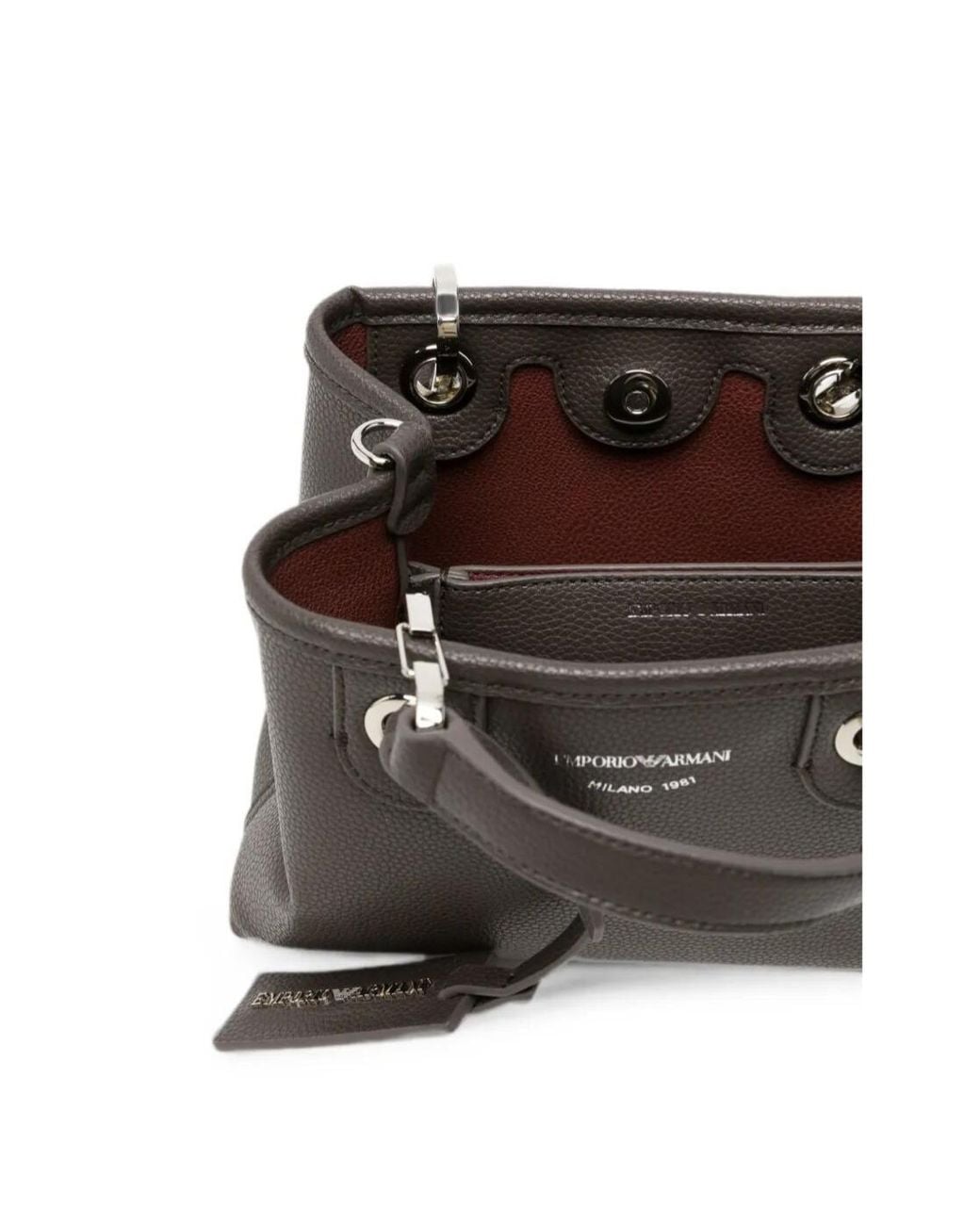 Emporio Armani Black Mini Myea Pebbled-Texture Tote Bag
