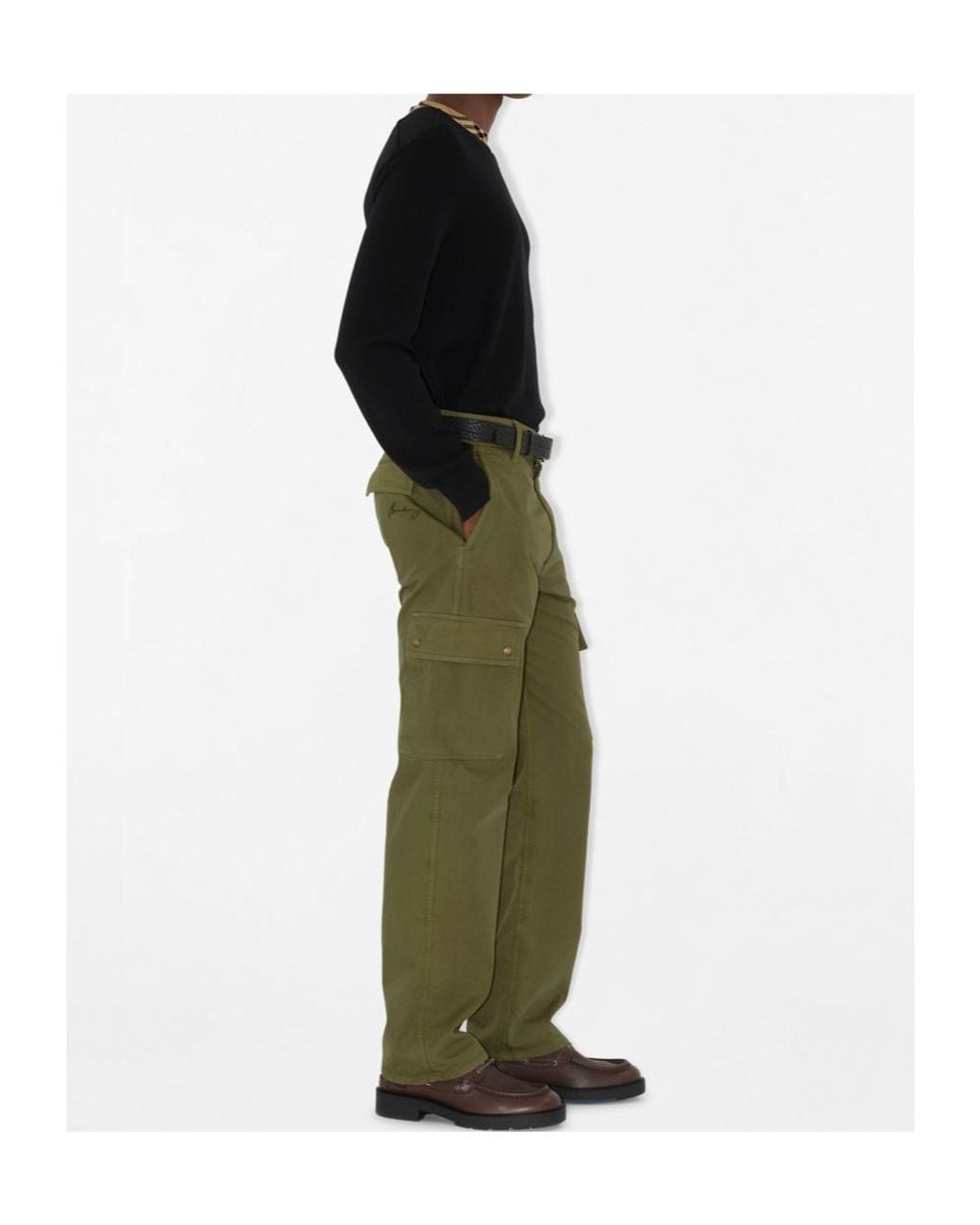 Burberry Green Straight-Leg Cargo Trousers for men