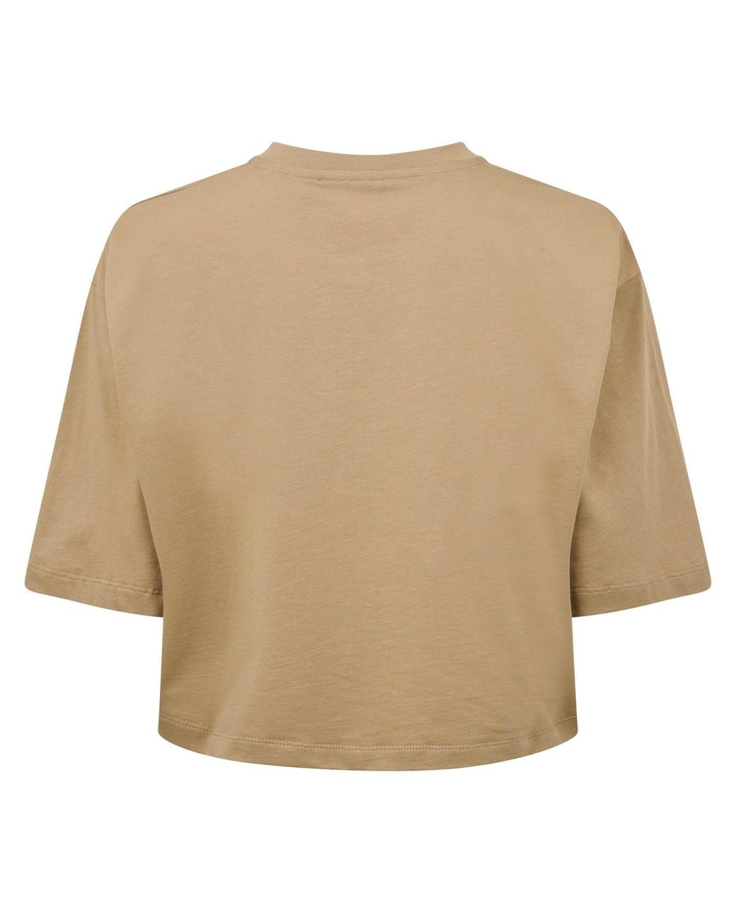 Balmain Natural Logo Print Cropped T-Shirt