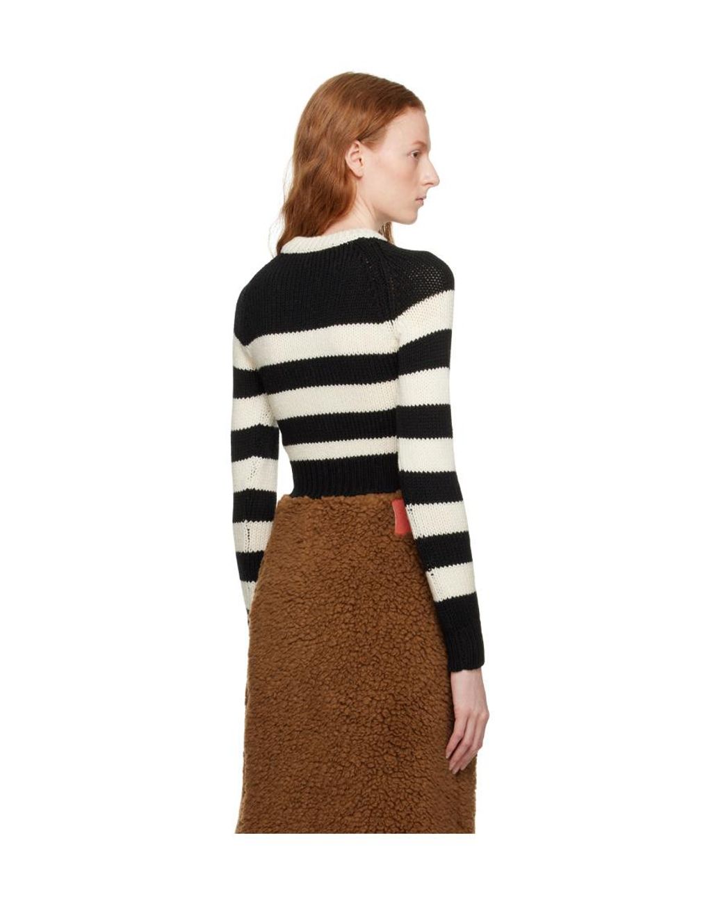 Marni Black Striped Virgin-Wool Top