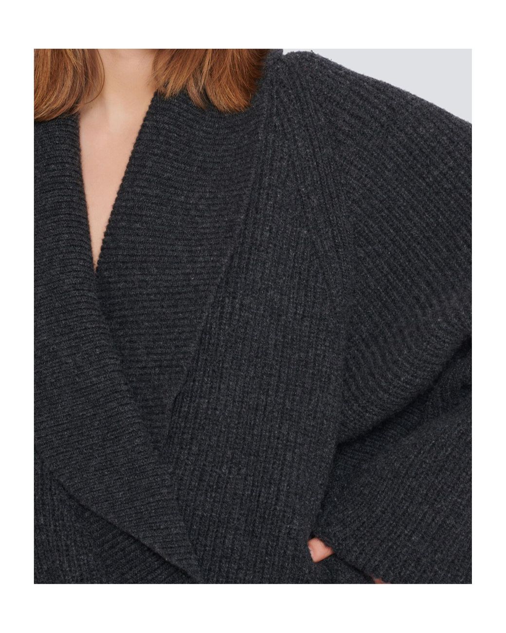 Balmain Black Batwing Open-Neck Ribbed Knit Sweater