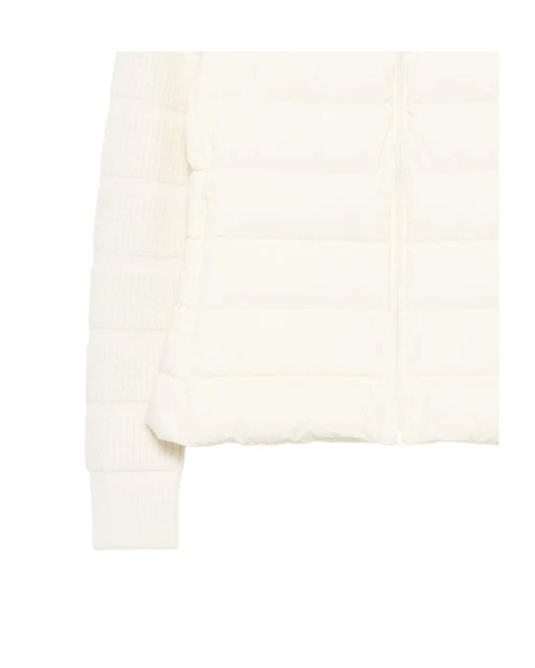 Mackage White Hybrid Knit Stand-Collar Zip Puffer Jacket
