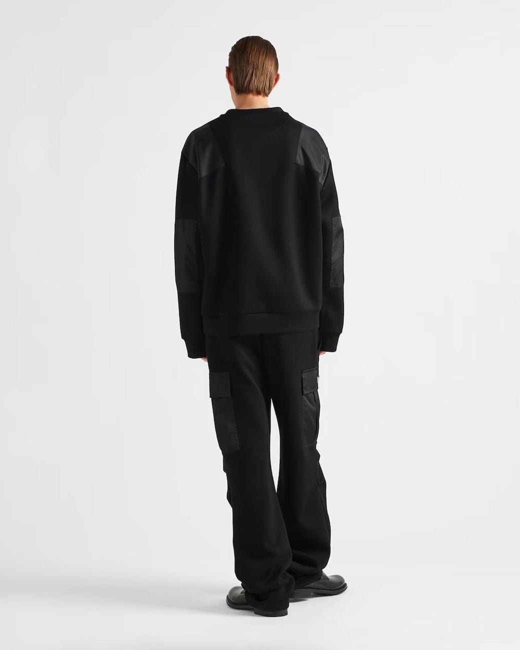 Prada Black Triangle-Logo Cargo Joggers for men