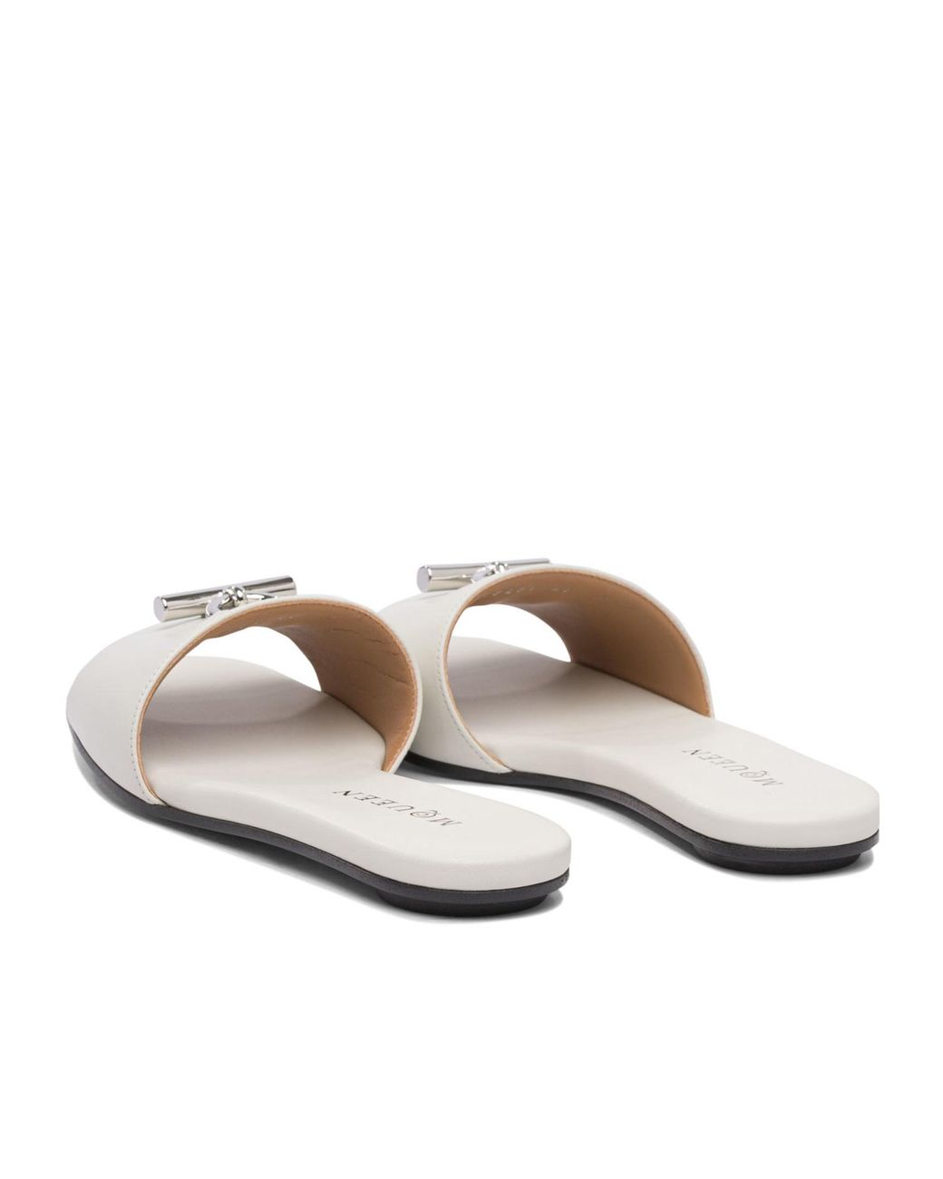 McQueen White T-Bar Slip-On Slides