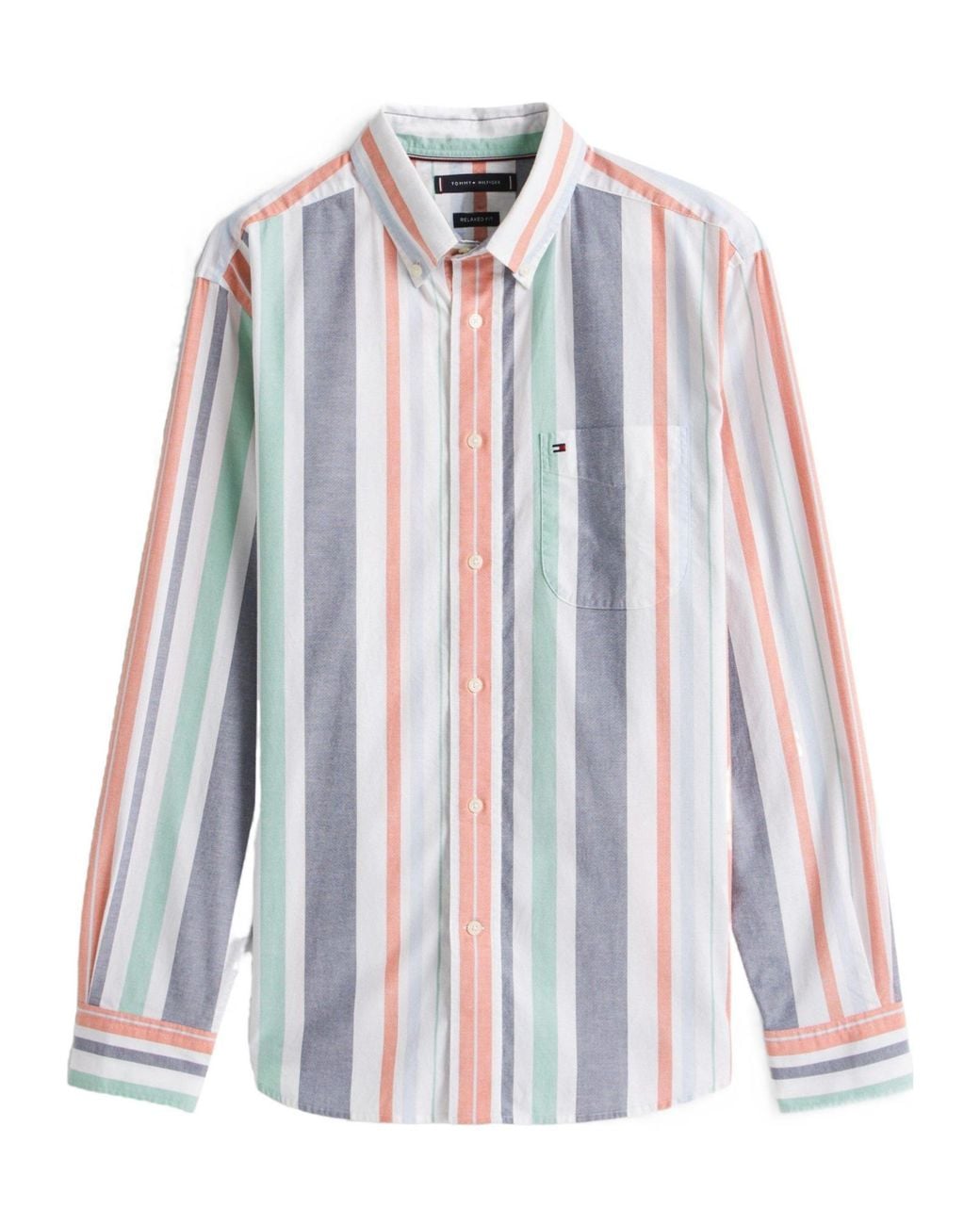 Tommy Hilfiger Blue Stripe Long-Sleeve Patterned Shirt for men