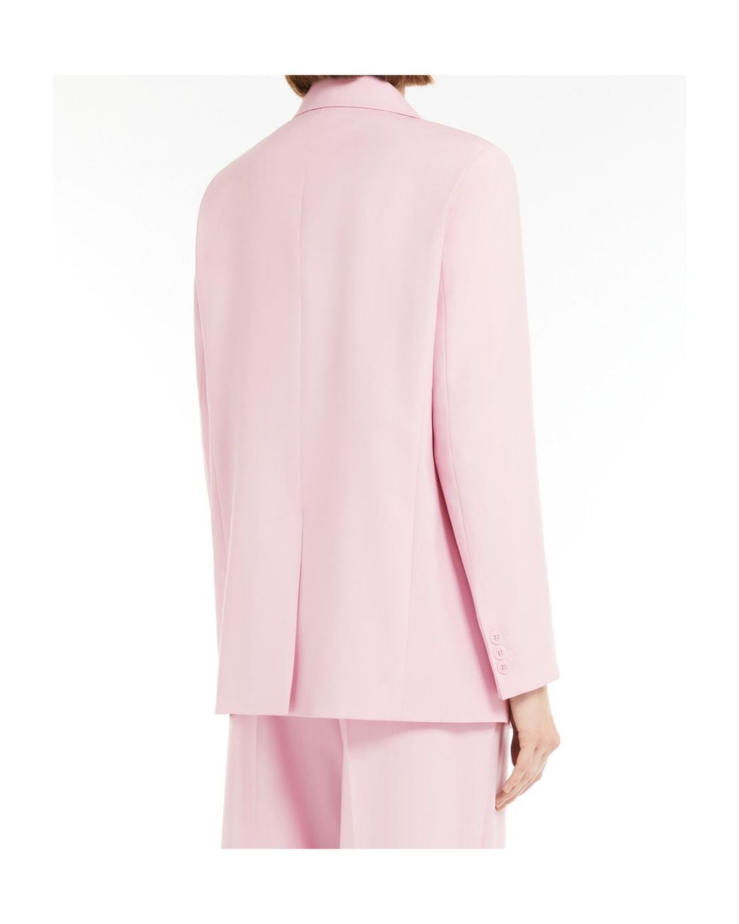 Weekend by Maxmara Pink Single-Breasted Wool-Blend Canvas Blazer