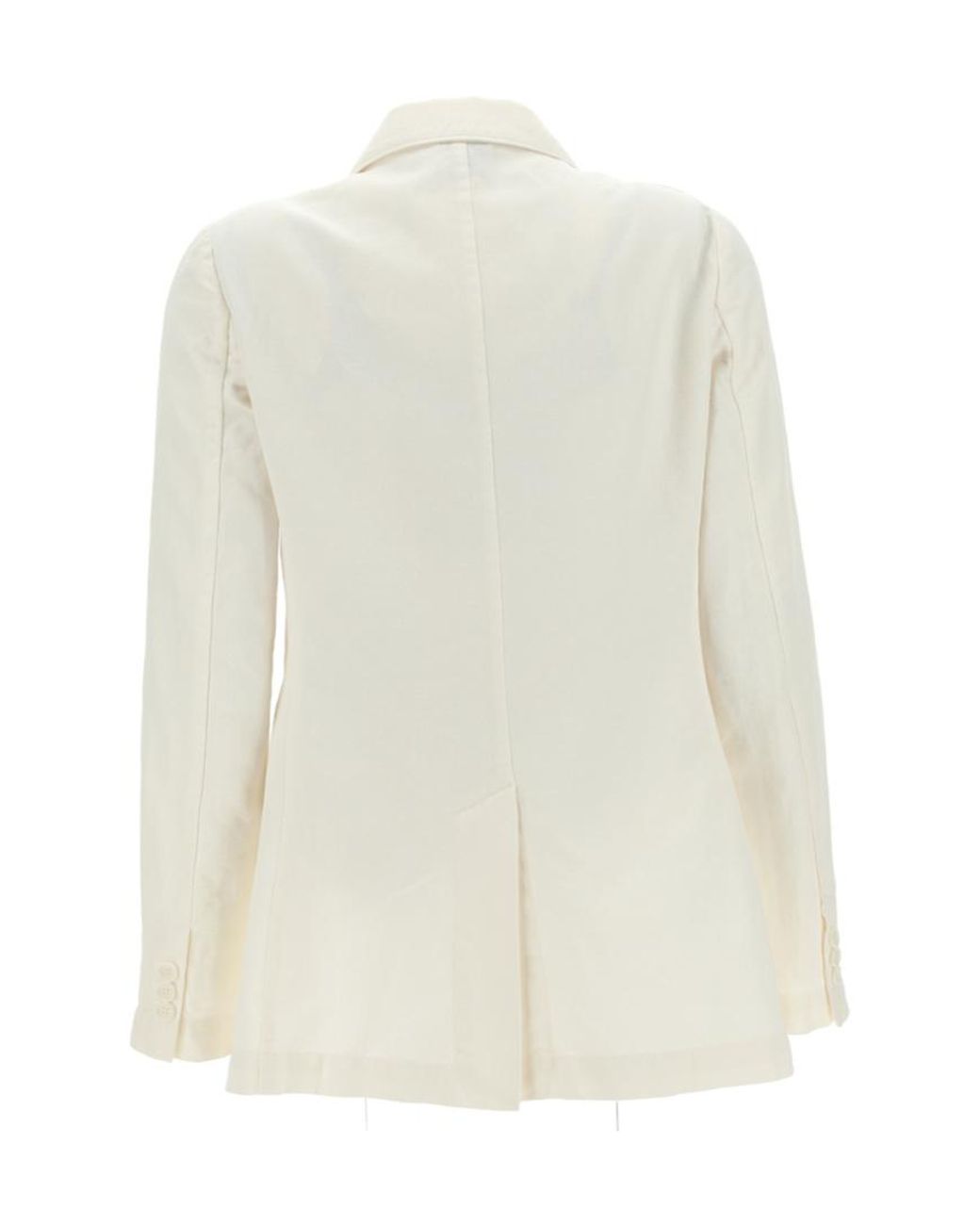 Aspesi White Flap-Pocketed Double-Breasted Blazer