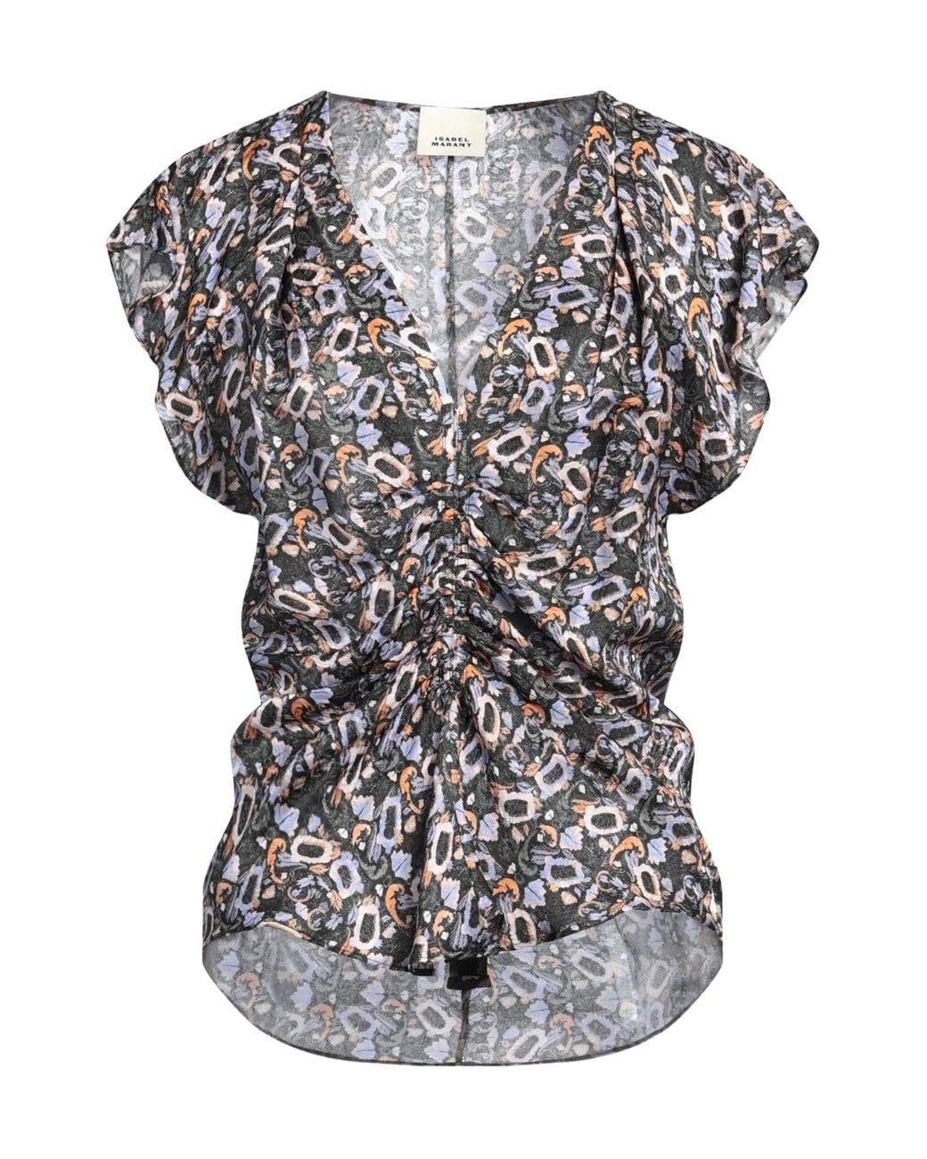 Isabel Marant Black Satin Shortsleeve Top