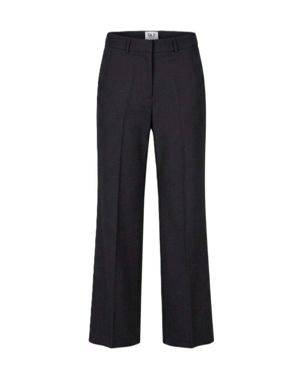 Ql2 Black Casual Trousers With Belt Loops