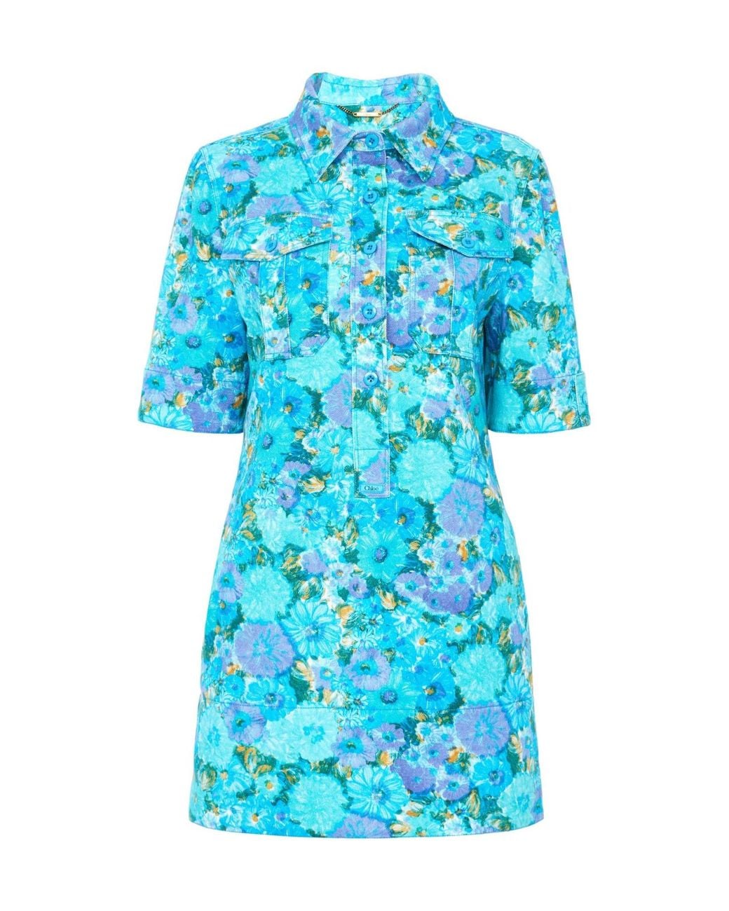Chloé Blue Chloé Mini Polo Dress