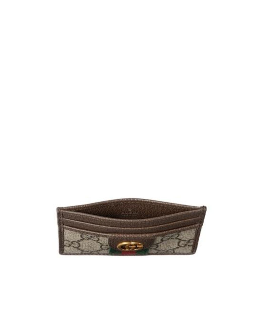 Gucci Brown Ophidia Logo Plaque Wallet for men