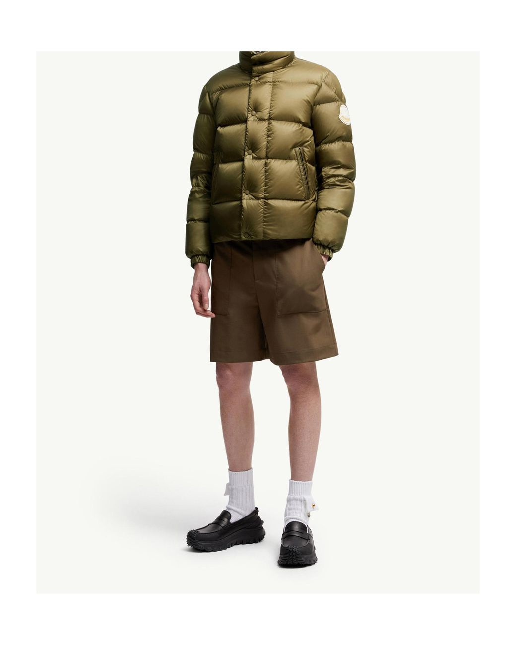 Moncler Green Tripiti Logo Patch Puffer Jacket for men