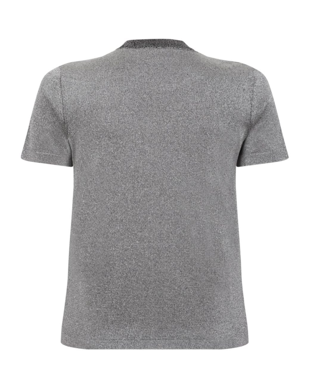 Missoni Gray Contrast Collar Knitted Top