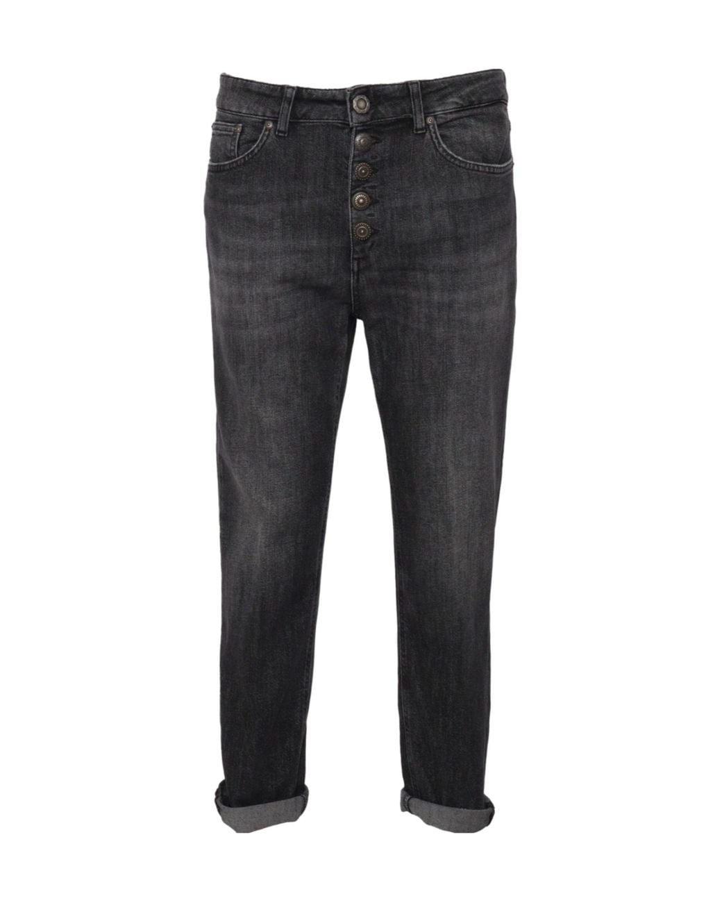 Dondup Gray Koons Button Detailed Jeans