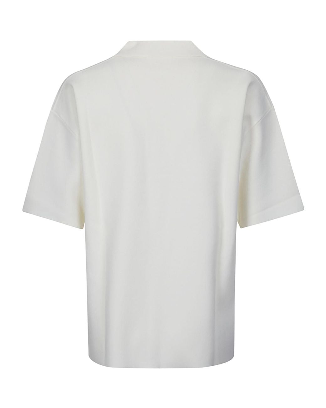 P.A.R.O.S.H. White Textured Split-Neck Top