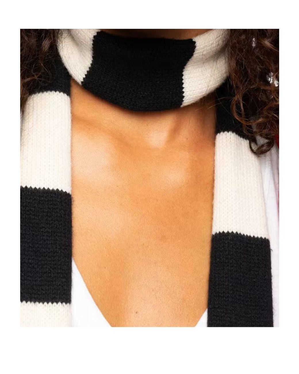 Zadig & Voltaire White Striped Tasseled Scarf