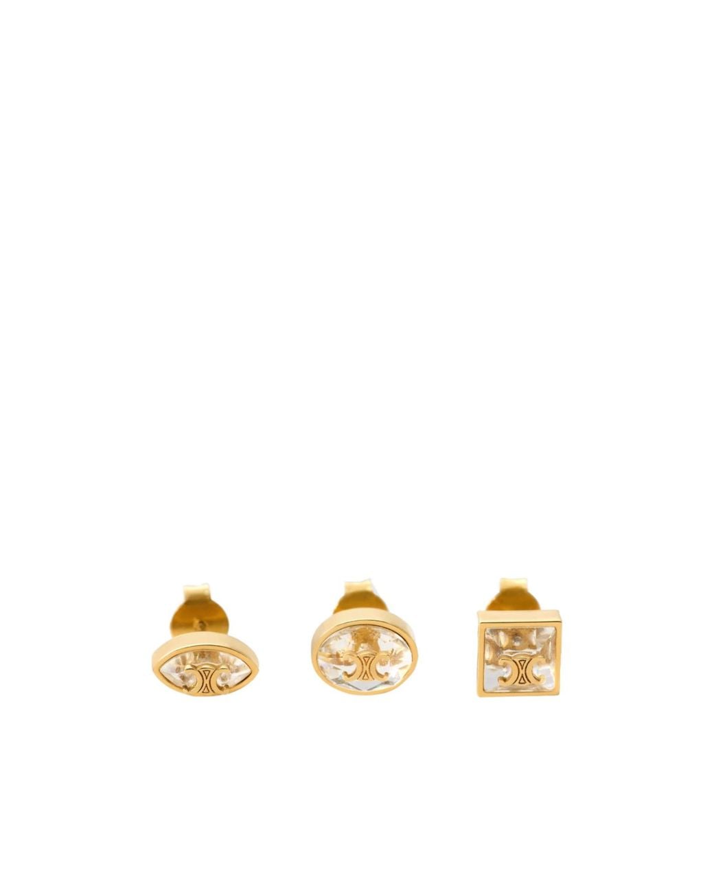 Céline Metallic Triomphe Glint Studs